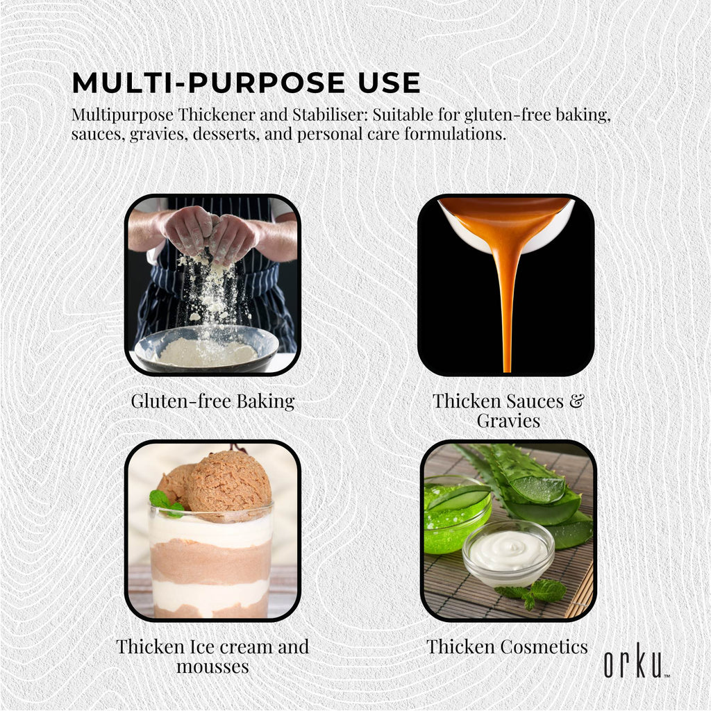 Orku 100g Xanthan Gum Thickener Pure Fine Powder 200 Mesh FCC E415 Food Additive