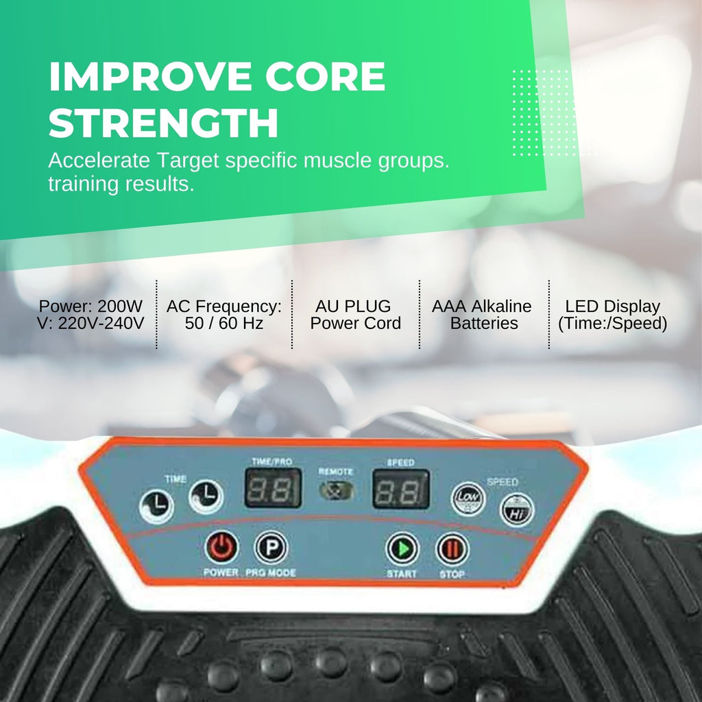 Social Hike Red Vibration Machine Platform - Exercise Plate Whole Body Workout