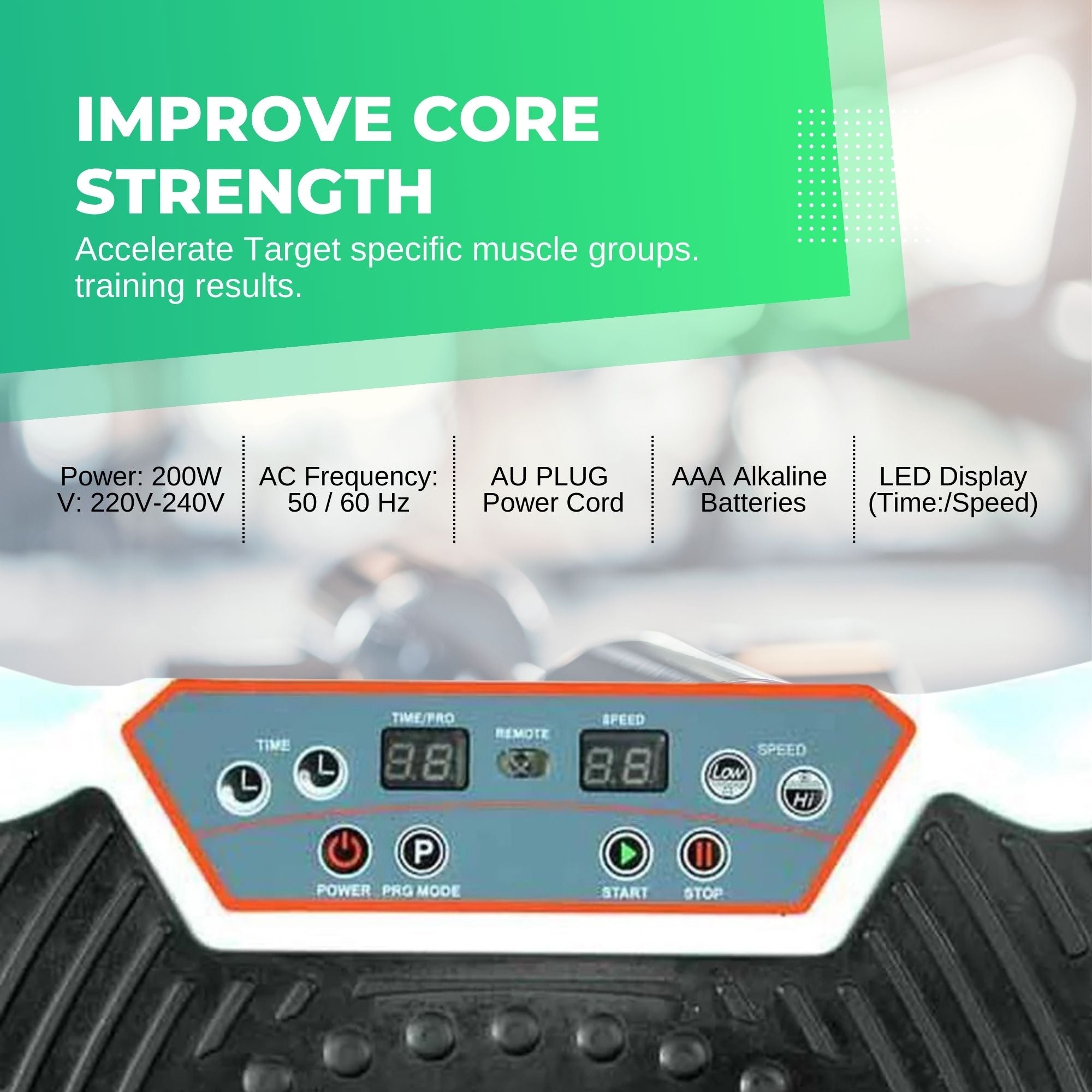Social Hike Red Vibration Machine Platform - Exercise Plate Whole Body Workout