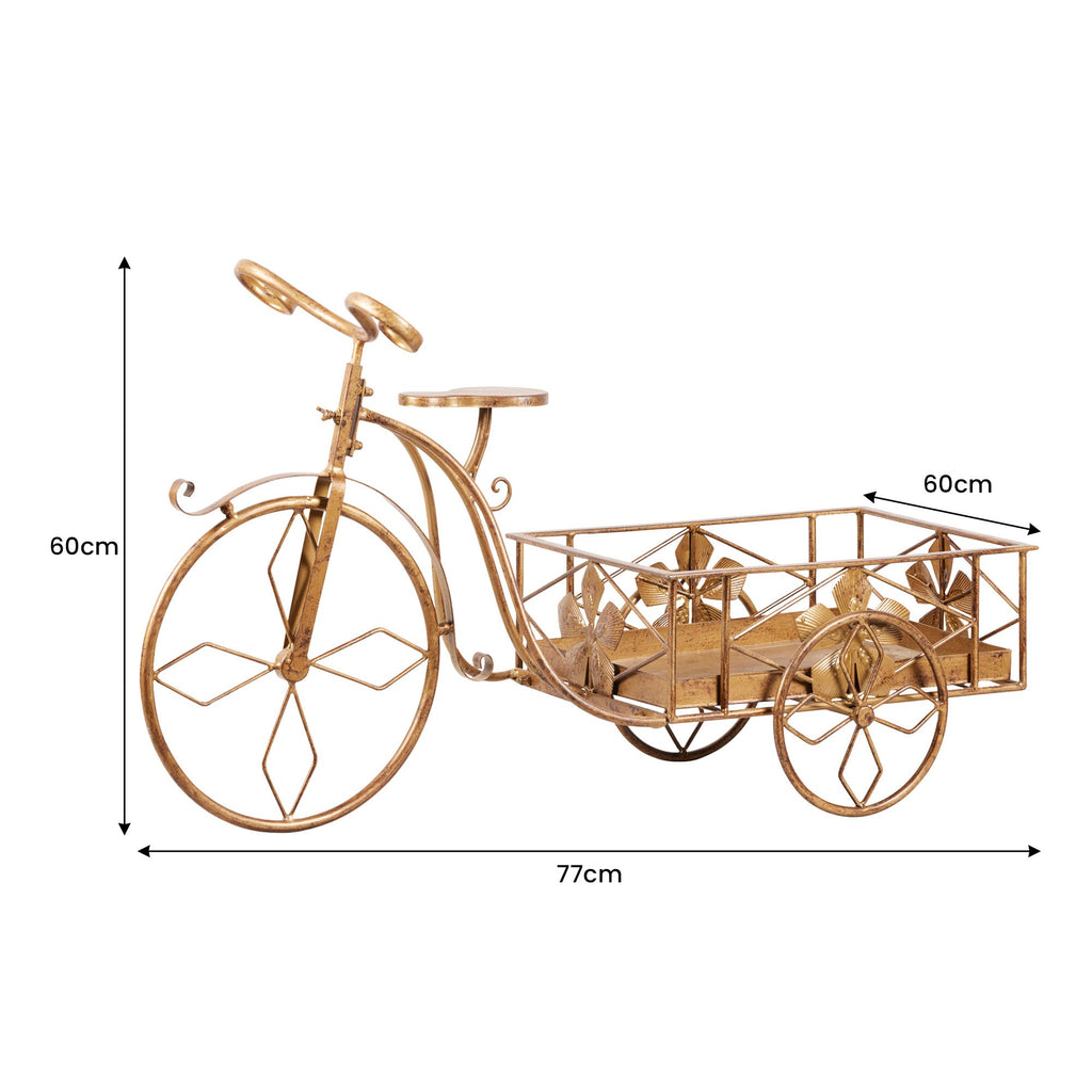 Christabelle Antique Gold Bicycle Christmas Tree Display Decoration Ornament