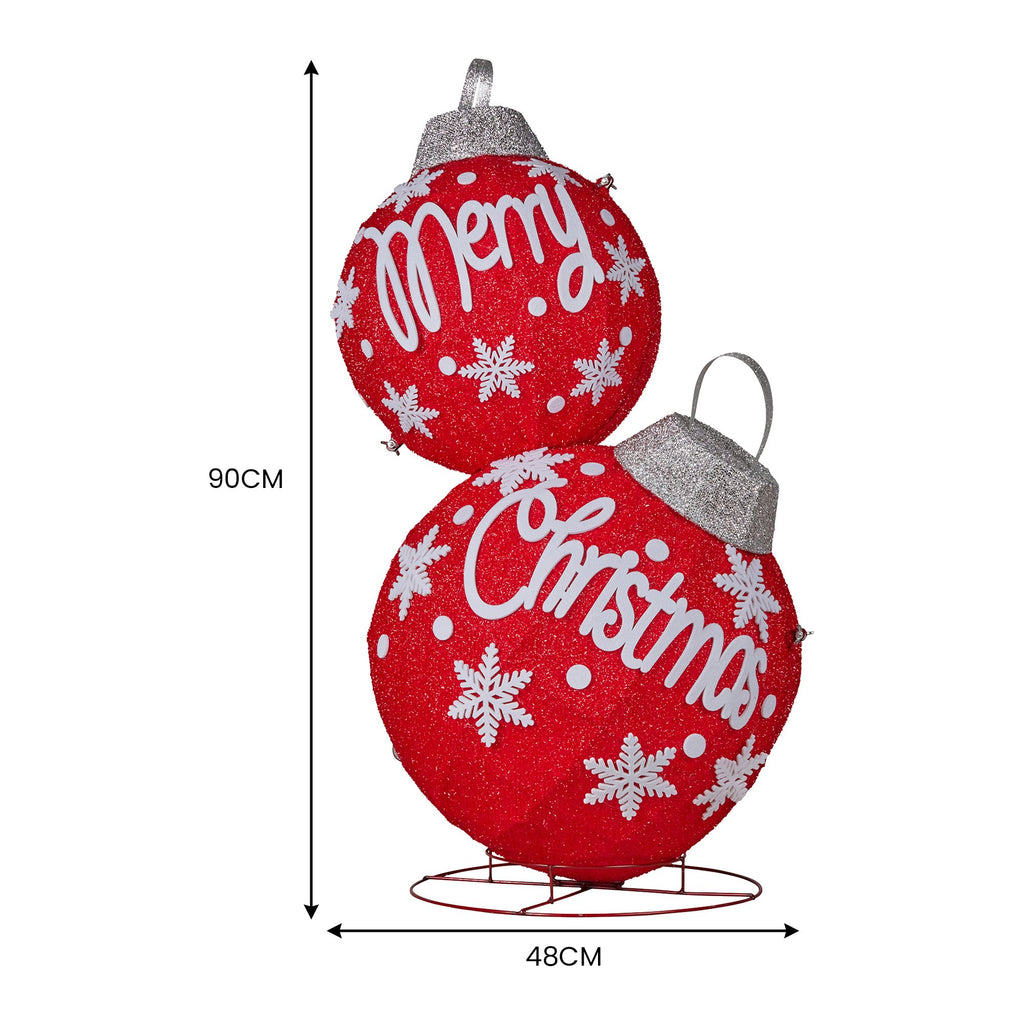 Christabelle Oversized Christmas Bauble Display Warm White Led Lights Glitter