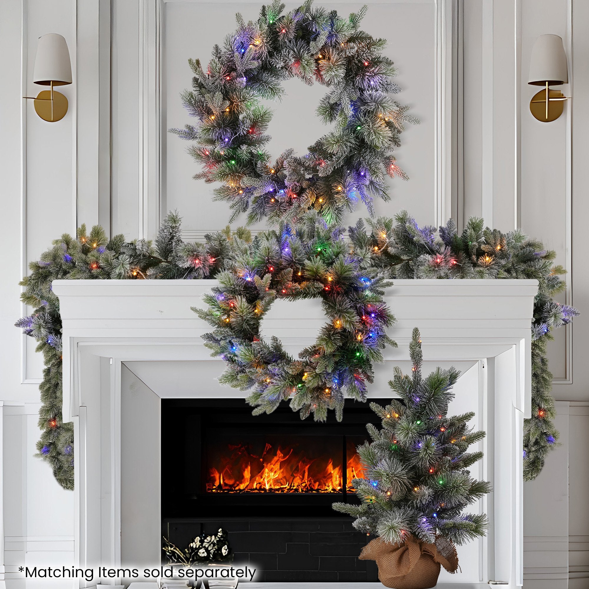 Christabelle 2.7m Christmas Garland Snowy with LED Lights Stamford Spruce Tree Decoration Ornament