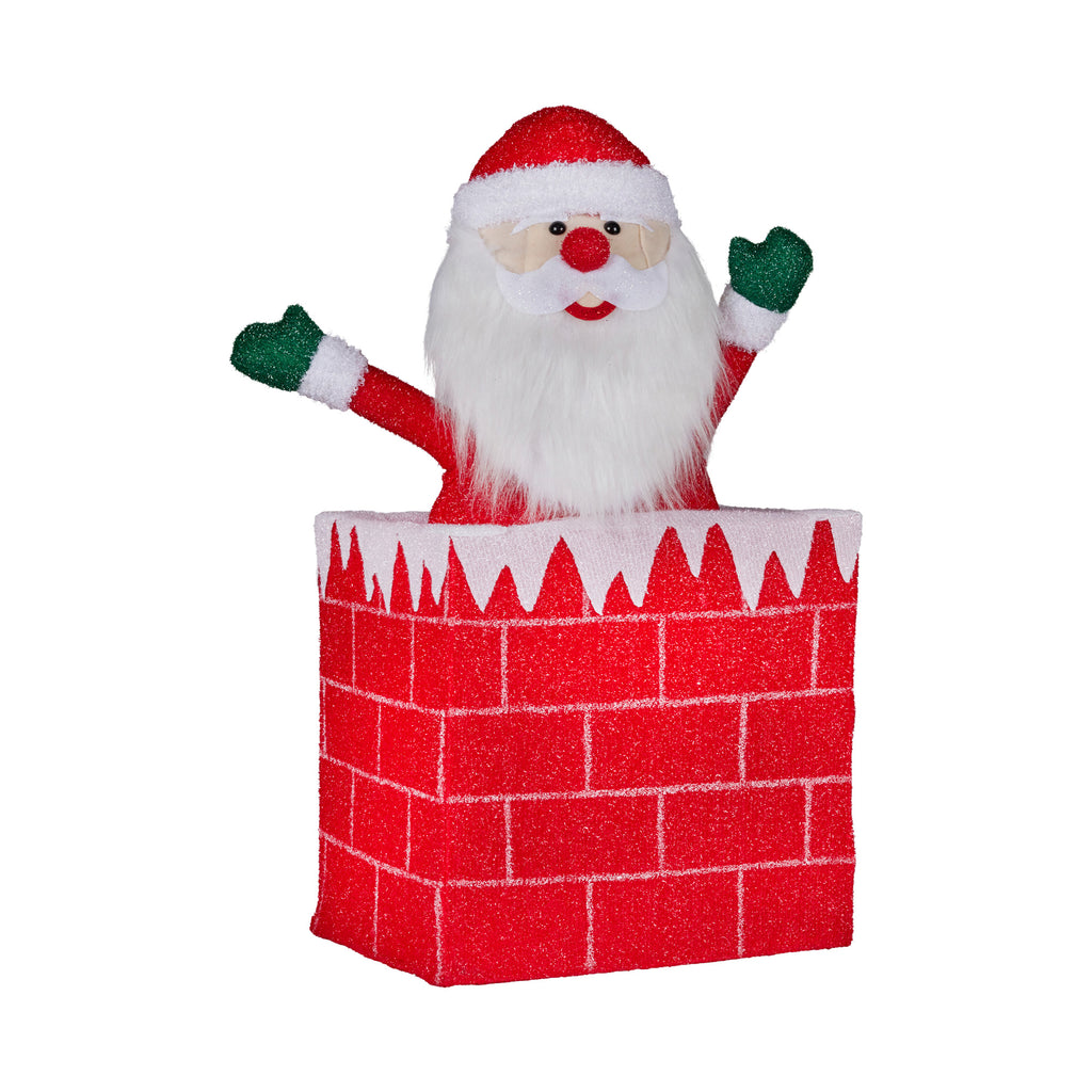Christabelle 76cm Animated Santa In Chimney Christmas Tree Led Lights Ornament