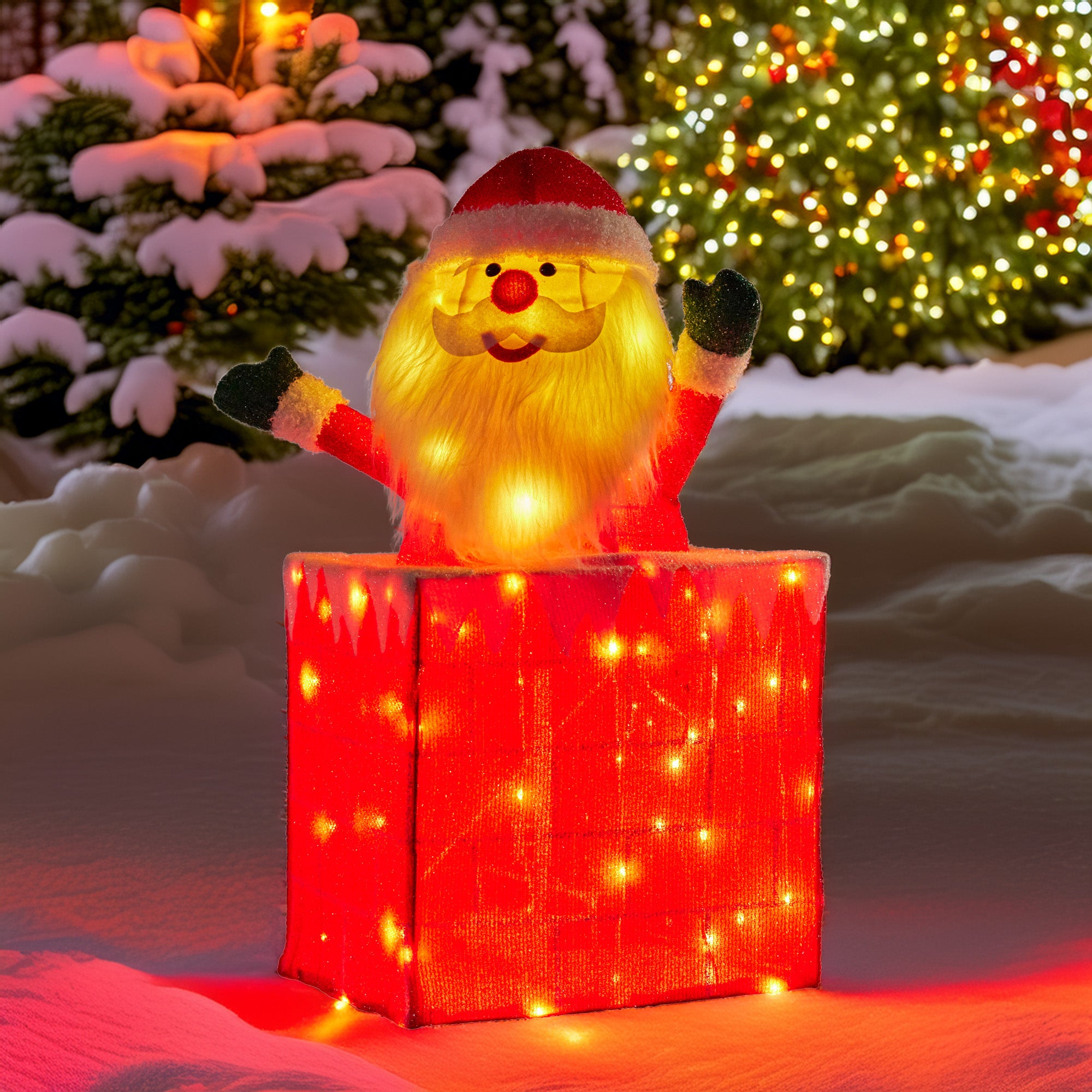 Christabelle 76cm Animated Santa In Chimney Christmas Tree Led Lights Ornament