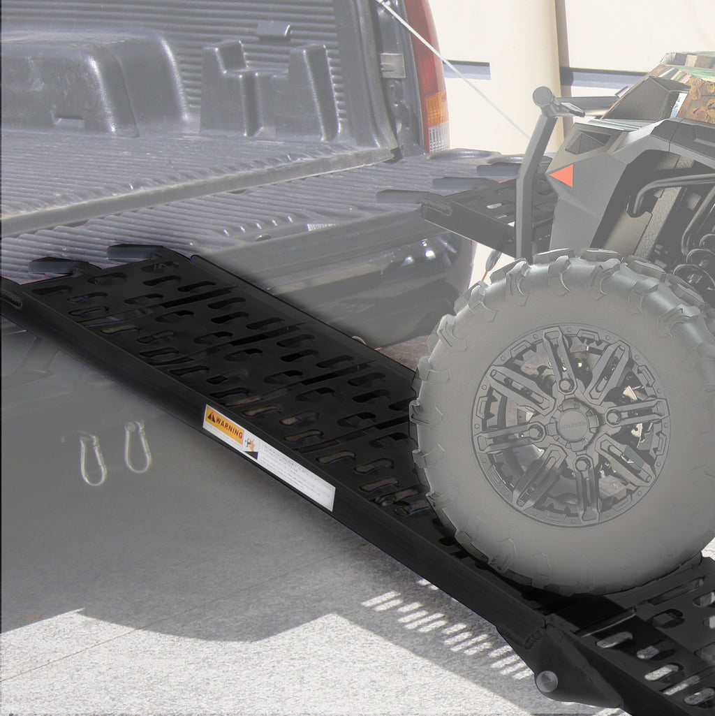 Kartrite Aluminium Folding Loading Ramp ATV Motorbike Motorcycle Golf Buggy Trailer - Black