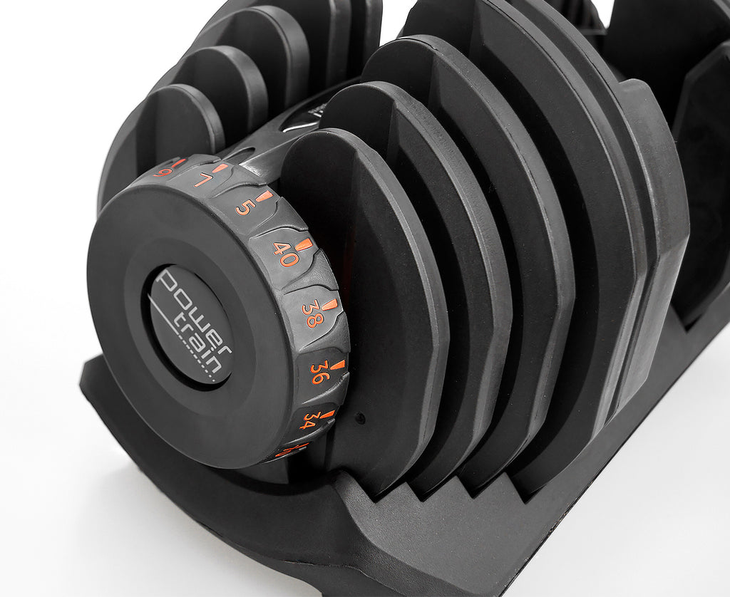Powertrain 2 x 40kg Powertrain Adjustable Dumbbells Home Gym Set