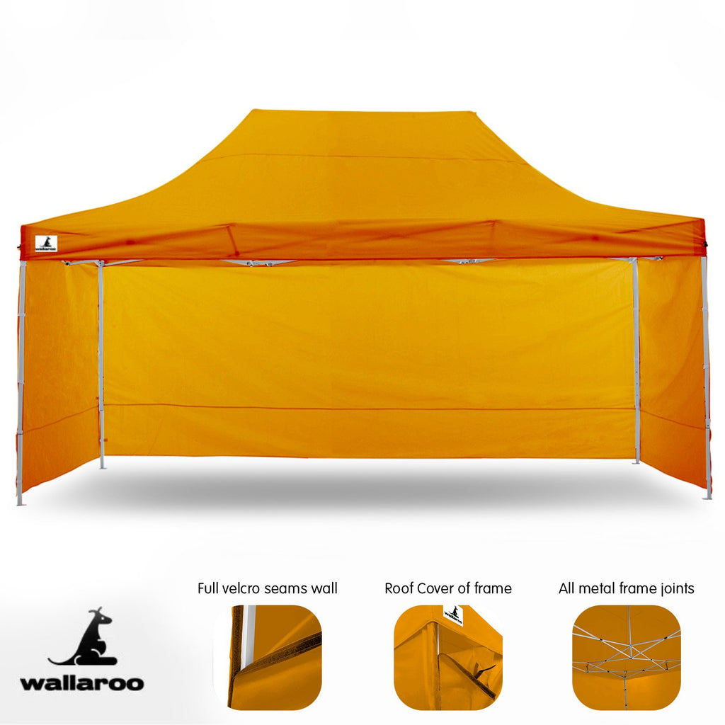 Wallaroo Gazebo Tent Marquee 3x4.5m PopUp Outdoor Orange