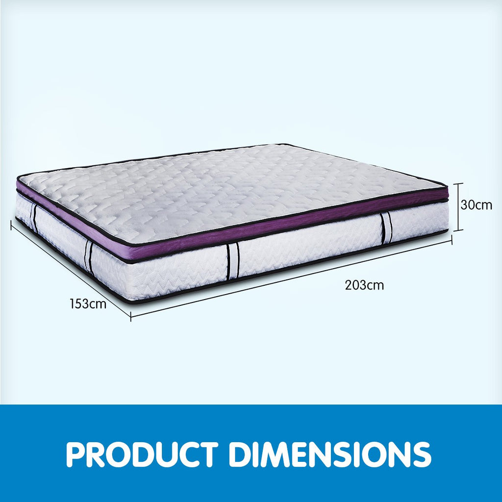 Laura Hill Mattress Queen Size Euro Top Pocket Spring Natural Latex Foam Bed