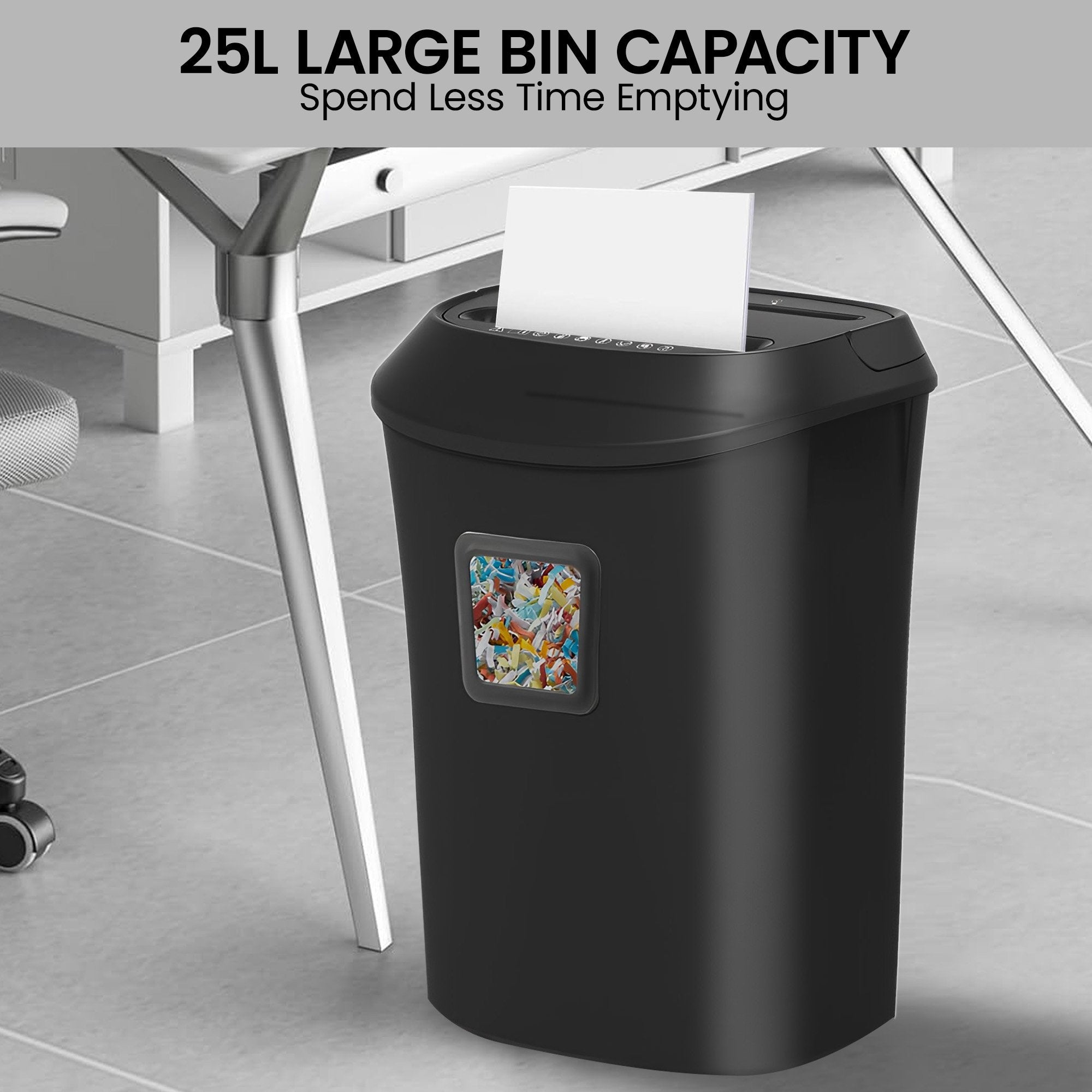 Centurion 25L 12-Sheet Paper Shredder Electric Cross-Cut Home & Office Cutter