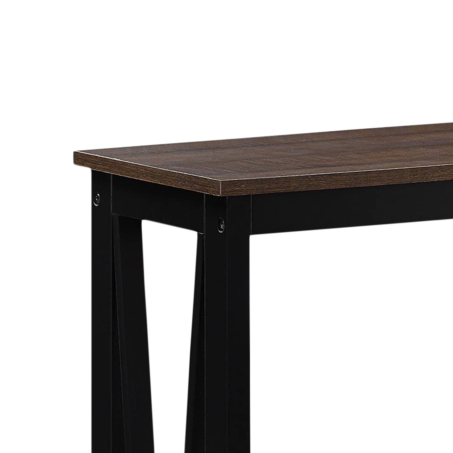 Sarantino Cielo 2-Tier Console Table Dark Walnut