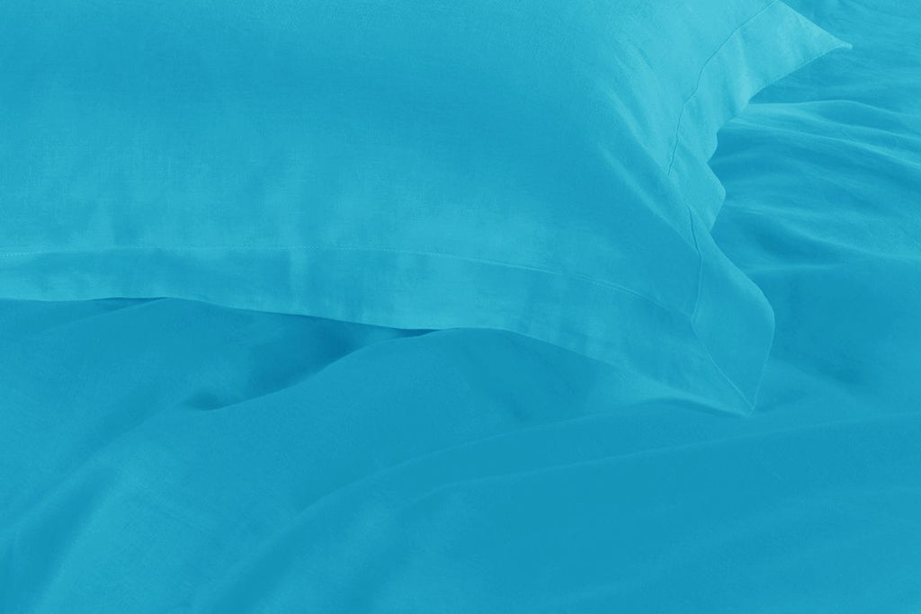 1000TC Tailored King Size Light Blue Duvet Quilt Cover Set