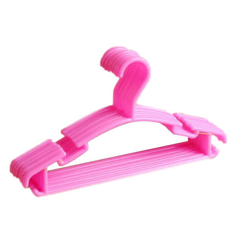 10pcs Small Plastic Clothes Hangers Mini Coat Hanger Set for Wardrobe Storage - Green