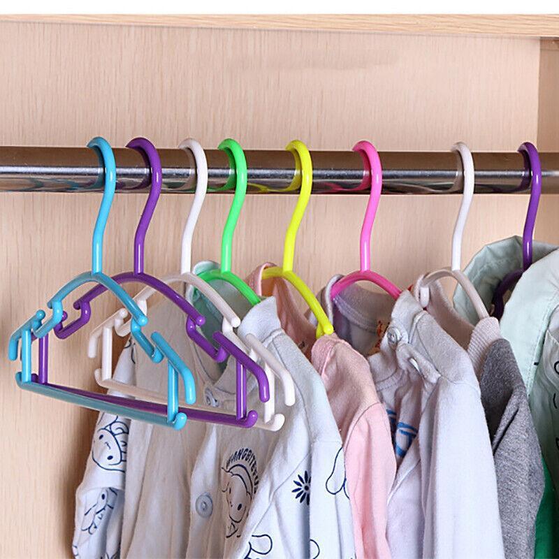 10pcs Small Plastic Clothes Hangers Mini Coat Hanger Set for Wardrobe Storage - Purple