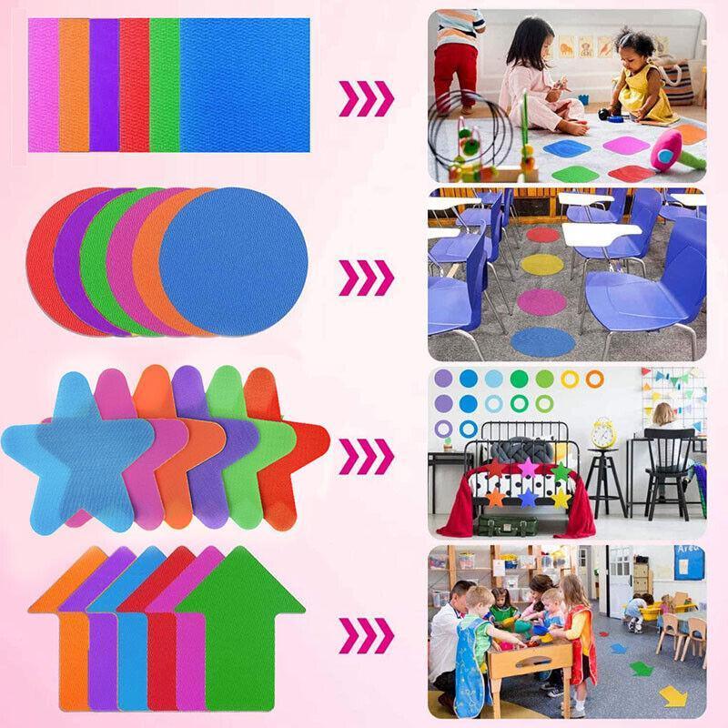 Classroom Sit Dots Carpet Spot Markers 30pcs Circles Stars Arrows Teaching Tool - Round