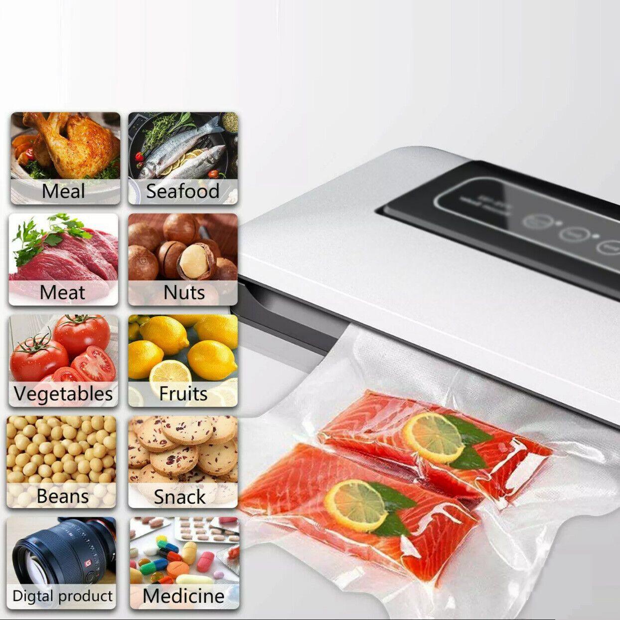 100pcs Vacuum Food Sealer Bags Precut BPA Free Commercial Grade Storage Saver - 15x25cm-
