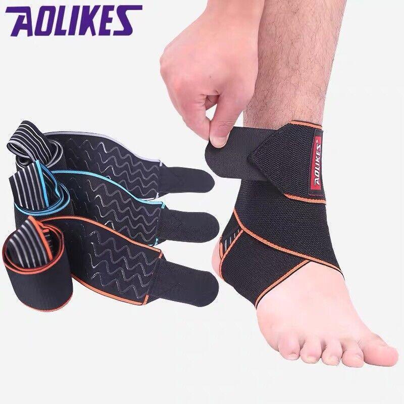 Aolikes Ankle Brace Support Compression Elastic Foot Wrap Protector Sport Au - Blue 1 Unit