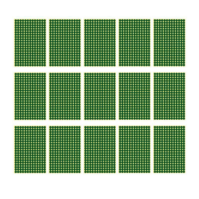 8/13/25/50mm Colour Sticker Dots Adhesive Round Labels Circular Scrapbooking Green - 13mm 132 Dots - 1 Sheet