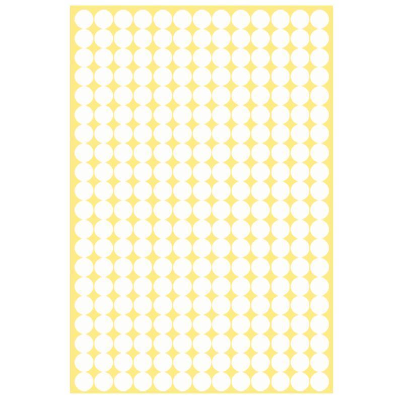 8/13/25/50mm Colour Sticker Dots Adhesive Round Labels Circular Scrapbooking White - 50mm 8 Dots - 1 Sheet