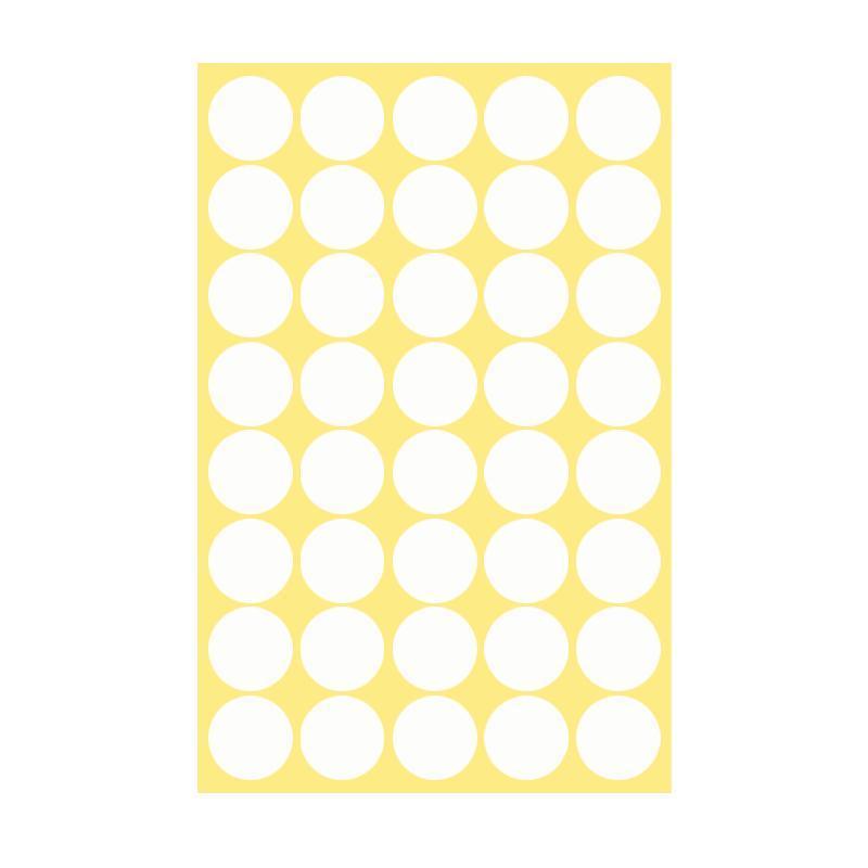 8/13/25/50mm Colour Sticker Dots Adhesive Round Labels Circular Scrapbooking White - 50mm 8 Dots - 1 Sheet