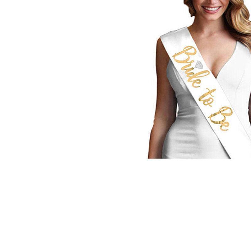 Bride To Be Hen Veil Sash Tiara Hens Night Bridal Shower Kitchen Tea Accessories - Plain Veil
