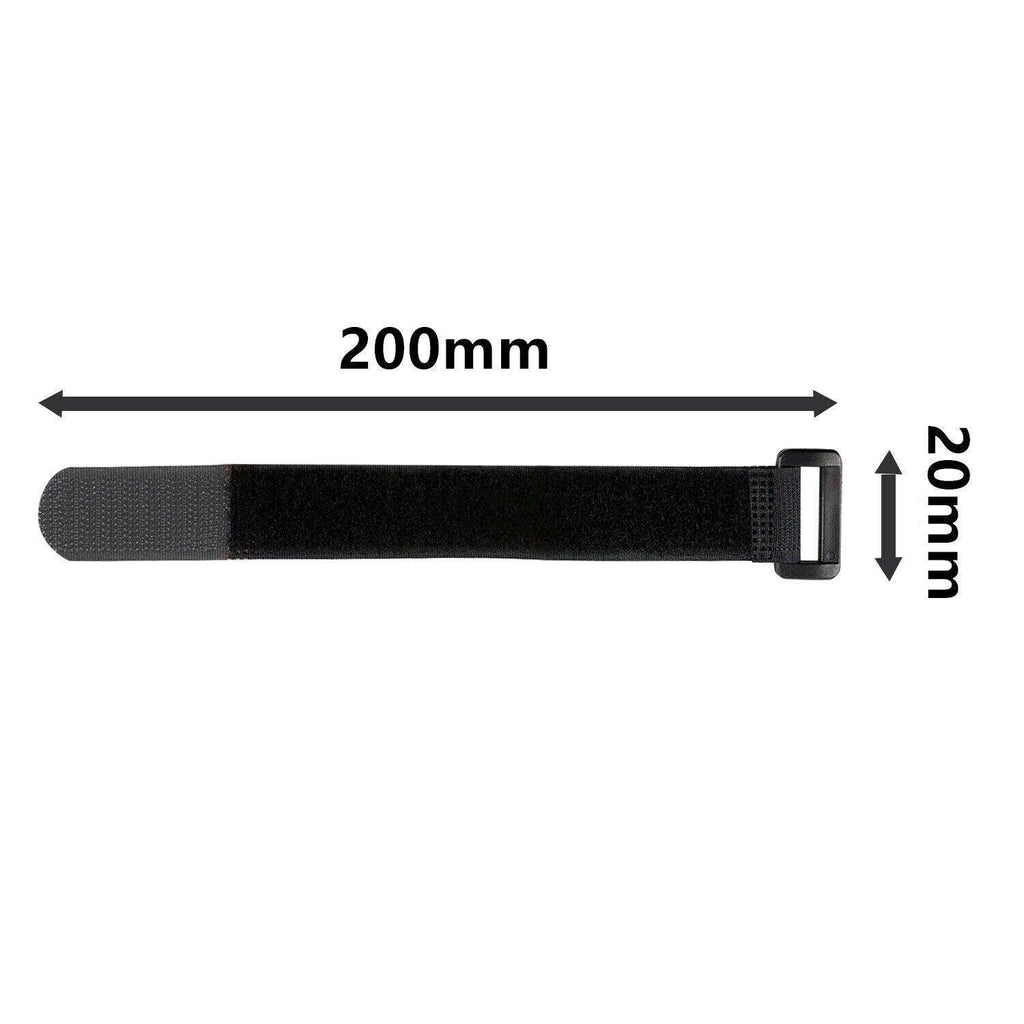 Magic Cable Ties Reusable Winder Coded Organiser Cords Hook Loop Black - 20*200mm  50PCS