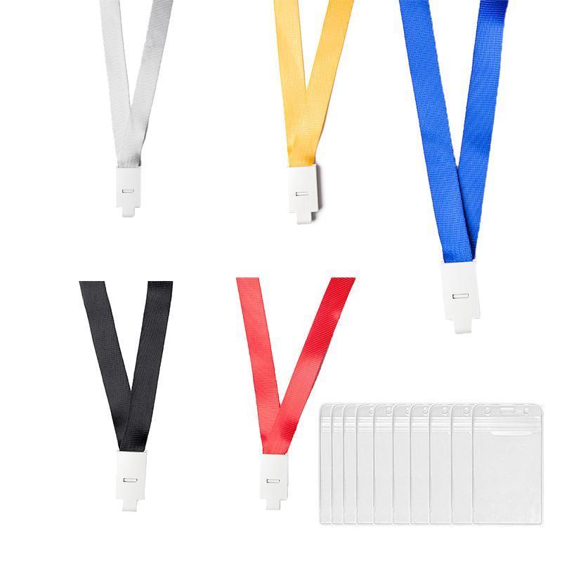 20PCS Badge PVC Swipe Work Opal Card Holder Security ID Tag Hang Lanyard Strap - Blue 20PCS