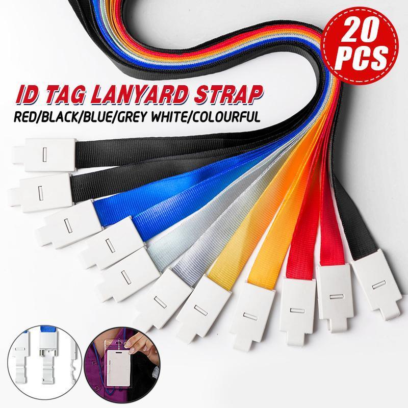 20PCS Badge PVC Swipe Work Opal Card Holder Security ID Tag Hang Lanyard Strap - Yellow 20PCS