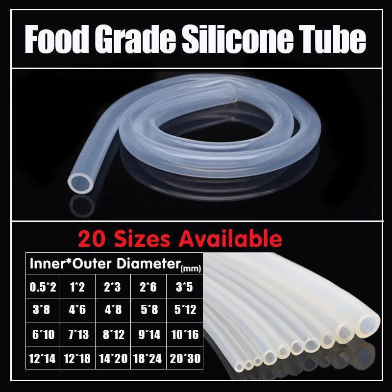 Food Grade Transparent Silicone Rubber Tube Hose Pipe Clear Beer Milk Soft 1M - 14*20mm