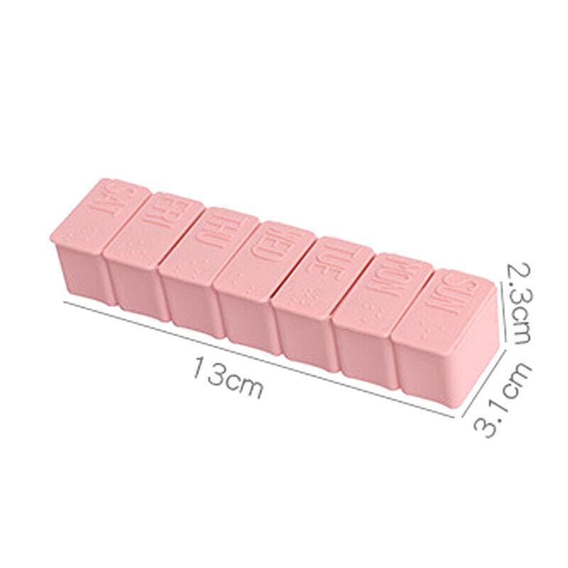 2X 7 Day Weekly Pill Box Medicine Tablet Organizer Dispenser Container Case - Grey