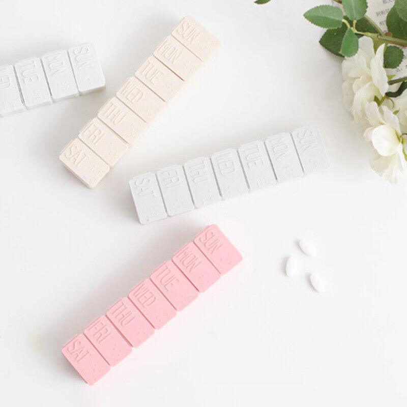 2X 7 Day Weekly Pill Box Medicine Tablet Organizer Dispenser Container Case - Pink