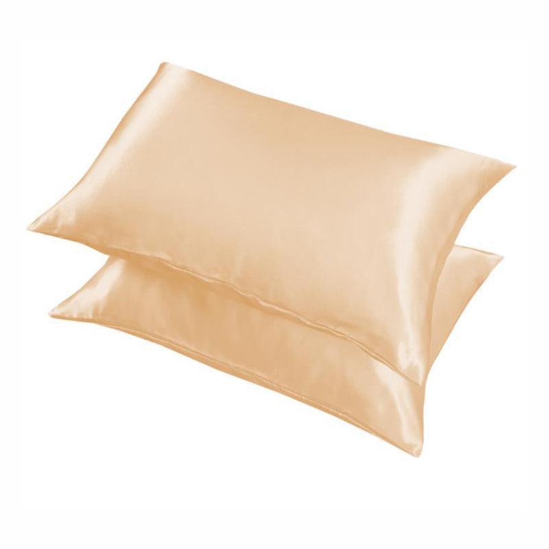 2 Pack Satin Pillowcases Luxury Soft Cushion Covers Bedroom Home Decor - Black