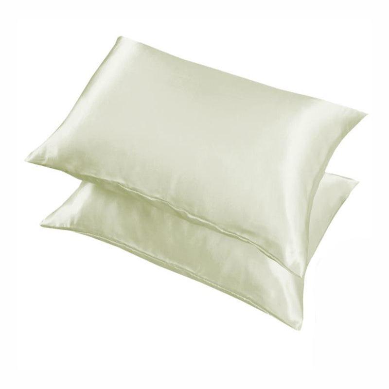 2 Pack Satin Pillowcases Luxury Soft Cushion Covers Bedroom Home Decor - Black