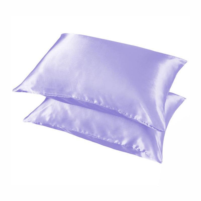 2 Pack Satin Pillowcases Luxury Soft Cushion Covers Bedroom Home Decor - Black