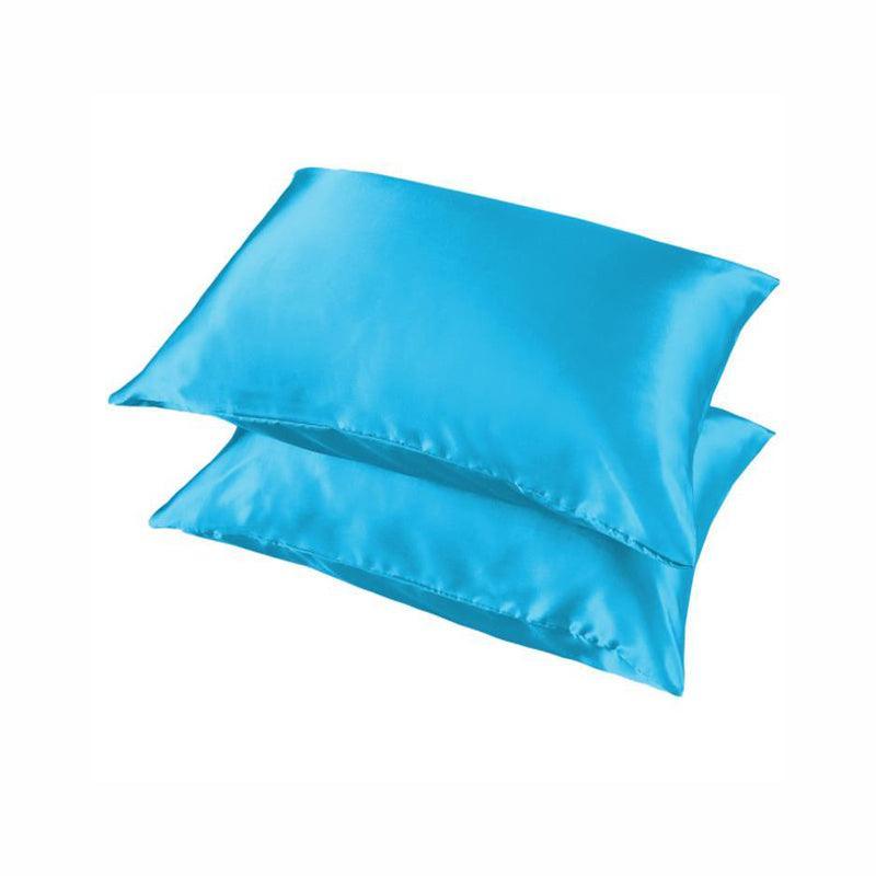 2 Pack Satin Pillowcases Luxury Soft Cushion Covers Bedroom Home Decor - Coffee