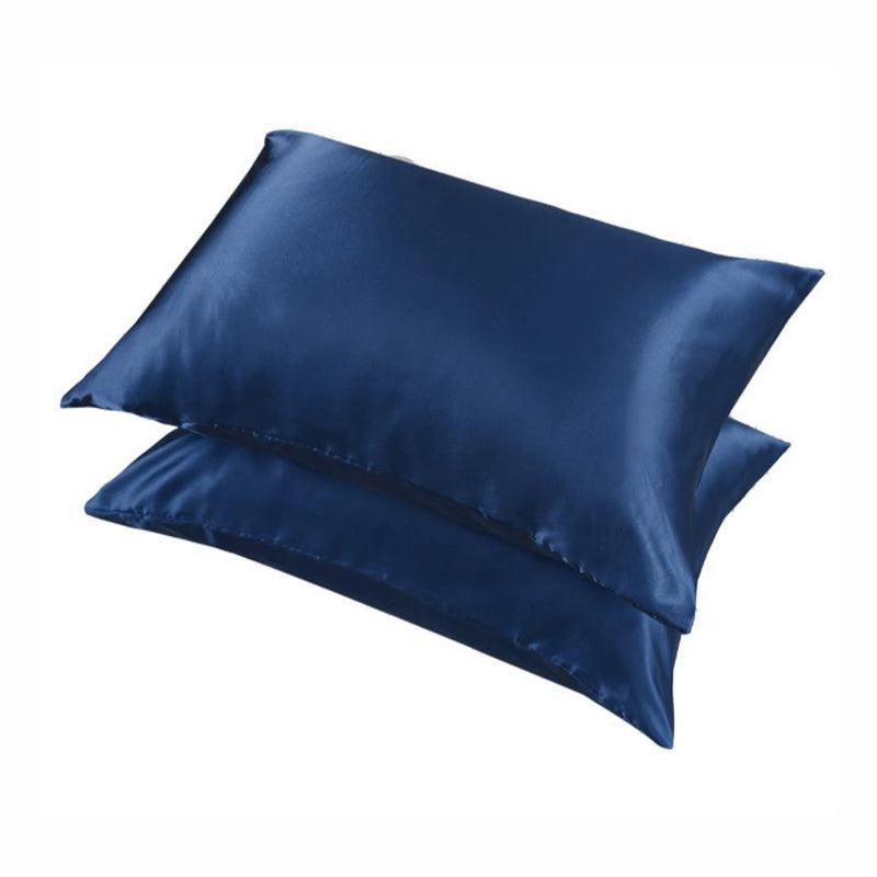 2 Pack Satin Pillowcases Luxury Soft Cushion Covers Bedroom Home Decor - Light Blue