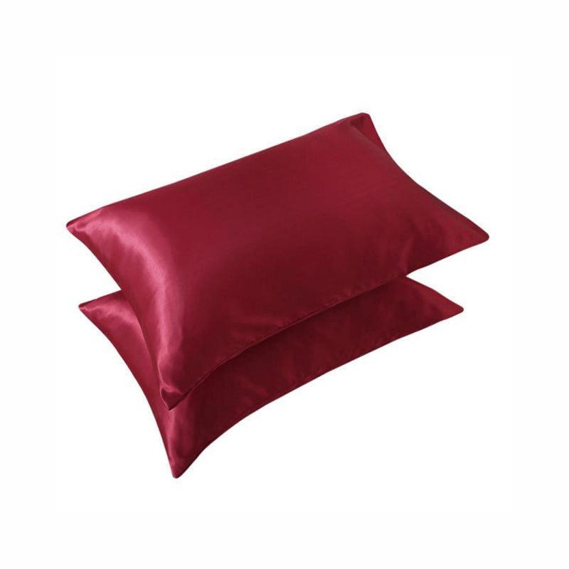 2 Pack Satin Pillowcases Luxury Soft Cushion Covers Bedroom Home Decor - Light Blue