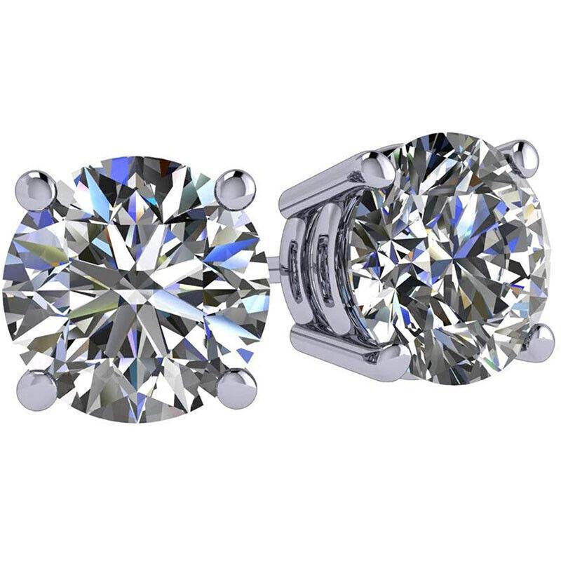 1 Pair Zirconia Surgical Steel Stud Earrings Crystal Piercing Jewellery - 7mm