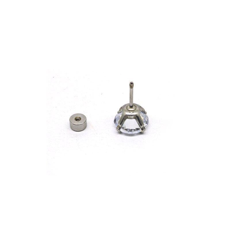 1 Pair Zirconia Surgical Steel Stud Earrings Crystal Piercing Jewellery - 7mm