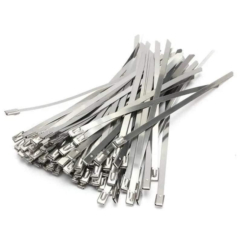 100x Stainless Steel Cable Ties SS304 Marine Grade Zip Strap Locking Wrap 100-800mm - 4.6*100mm