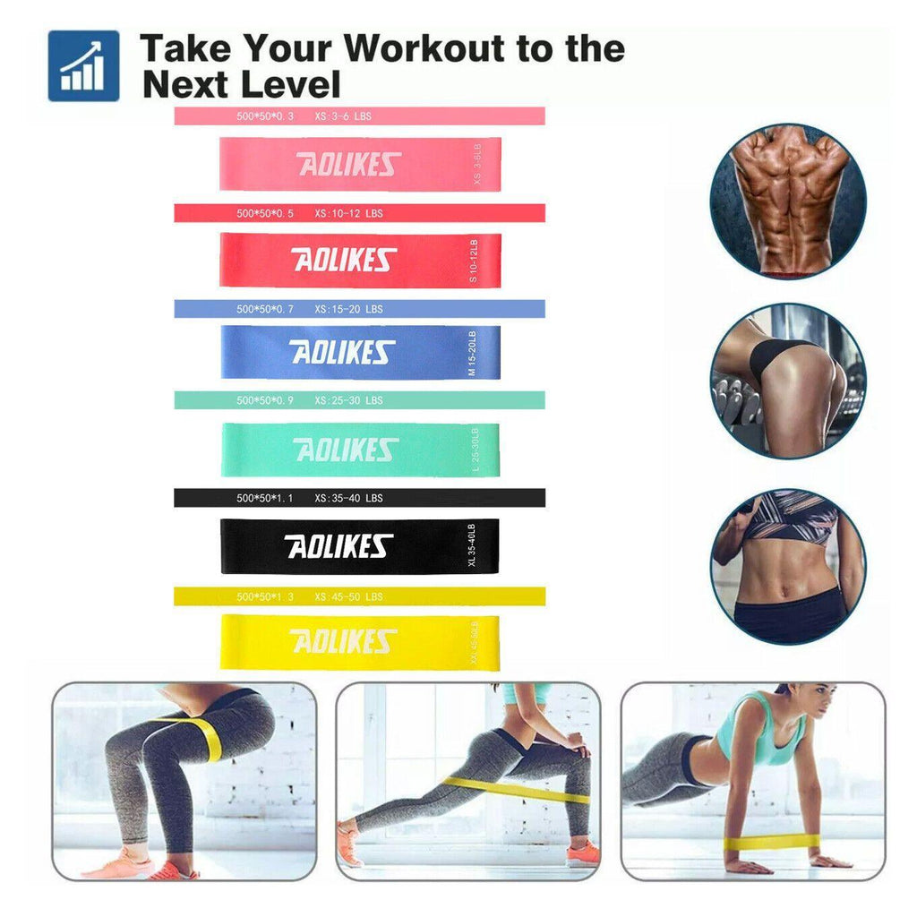 Aolikes Resistance Bands Power Heavy Strength Exercise Fitness Gym Yoga - Black 500*50*1.1 (35-40 lbs)