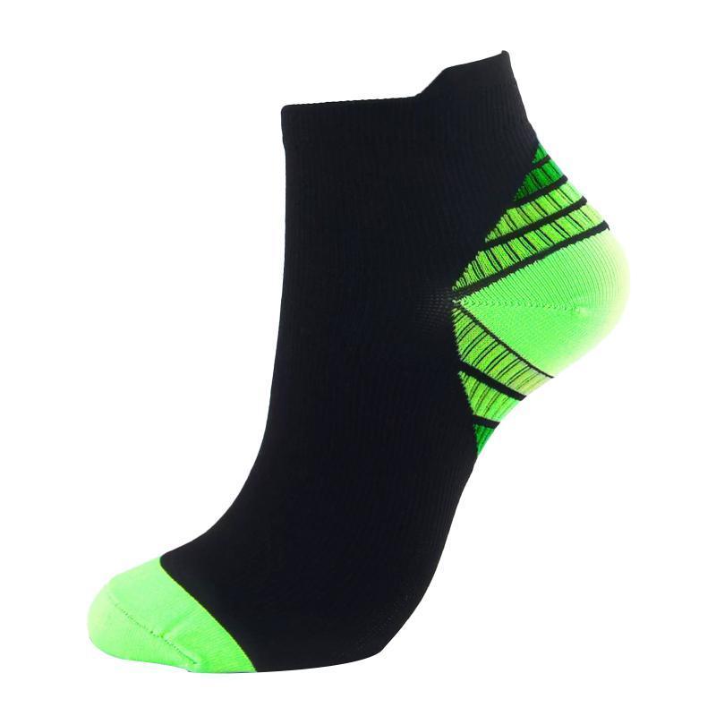 3x 6x Sports Pressure Socks Running Short Socks Men And Women Plantar Fascia Compression Elastic Socks - Green