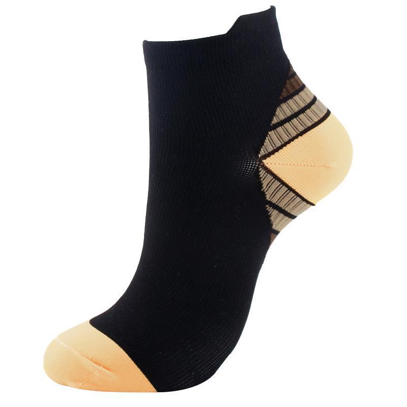 3x 6x Sports Pressure Socks Running Short Socks Men And Women Plantar Fascia Compression Elastic Socks - Orange