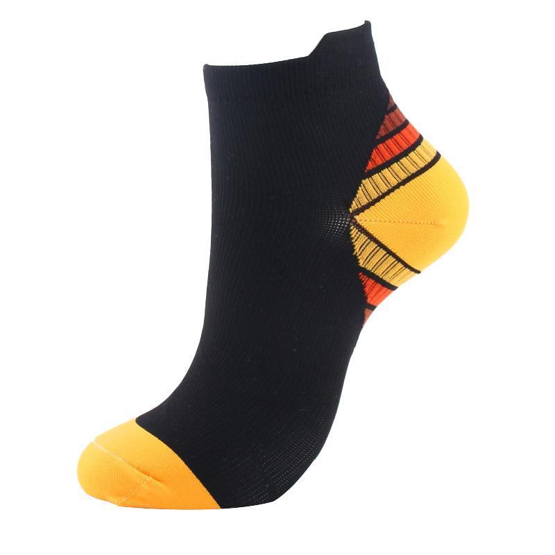 3x 6x Sports Pressure Socks Running Short Socks Men And Women Plantar Fascia Compression Elastic Socks - Orange