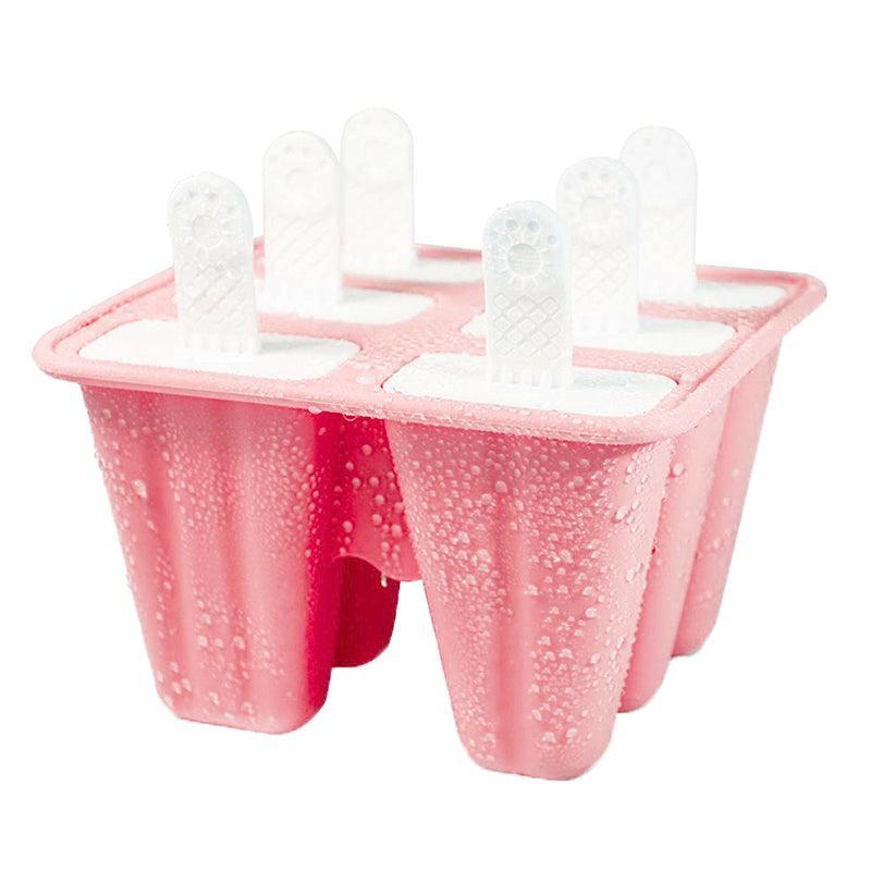 Silicone Ice Cream Mould Block Frozen Molds Icy Pole Jelly Popsicle - Blue-4Grid