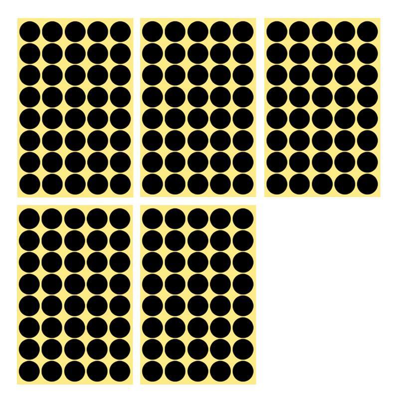 8/13/25/50mm Colour Sticker Dots Adhesive Round Labels Circular Scrapbooking Black - 13mm 132 Dots - 5 Sheets