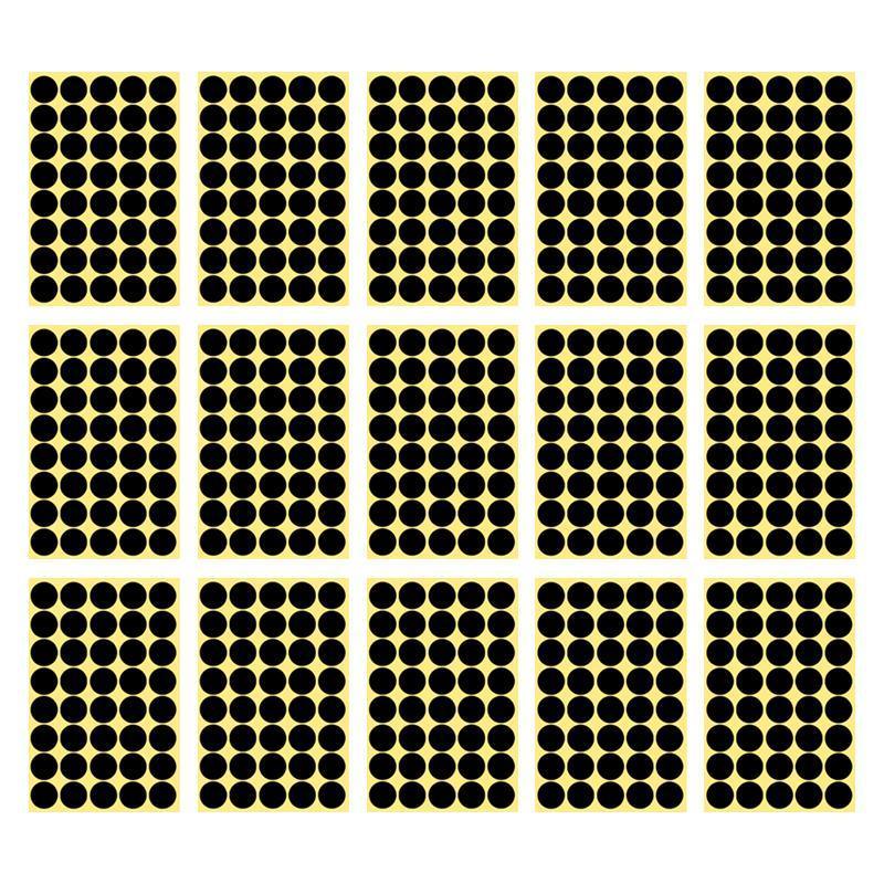 8/13/25/50mm Colour Sticker Dots Adhesive Round Labels Circular Scrapbooking Black - 13mm 132 Dots - 5 Sheets