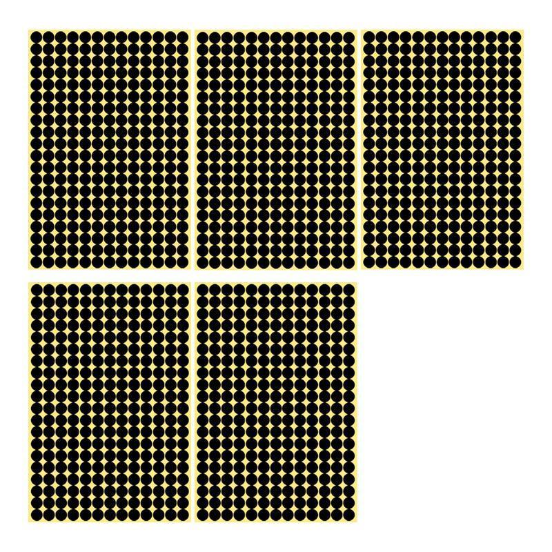 8/13/25/50mm Colour Sticker Dots Adhesive Round Labels Circular Scrapbooking Black - 50mm 8 Dots - 5 Sheets