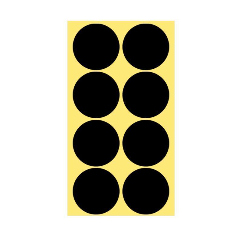 8/13/25/50mm Colour Sticker Dots Adhesive Round Labels Circular Scrapbooking Black - 8mm 260 Dots - 5 Sheets