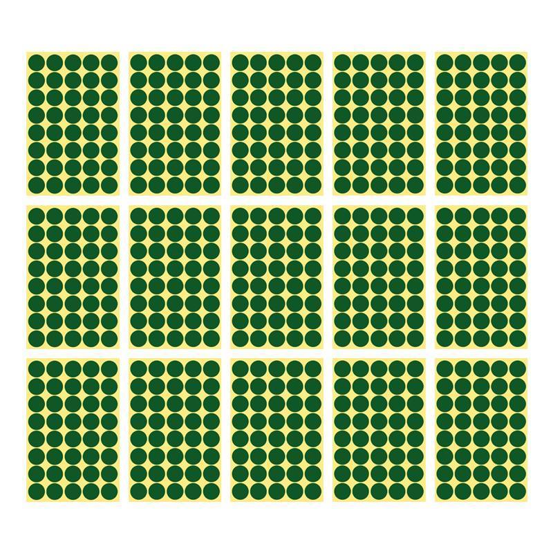 8/13/25/50mm Colour Sticker Dots Adhesive Round Labels Circular Scrapbooking Green - 13mm 132 Dots - 5 Sheets
