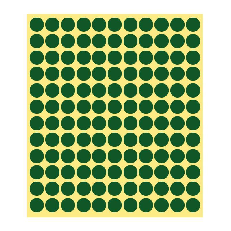 8/13/25/50mm Colour Sticker Dots Adhesive Round Labels Circular Scrapbooking Green - 25mm 40 Dots - 5 Sheets